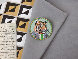 Набор для вышивания PANNA Живая картина JK-2253 Брошь. Тигр Эдмунд 5.5 х 5.5 см