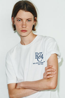 RIBBED T-SHIRT WITH SLOGAN - Zara фото 11