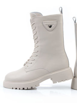04-PAM366-2Z LT. BEIGE Ботинки зимние женские (натуральная кожа, 100% шерсть)