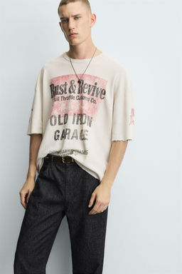 WASHED PRINT KNIT T-SHIRT - Zara фото 5