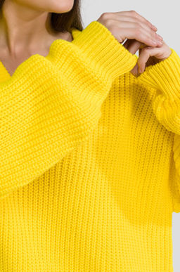 Женский удлиненный вязаный свитер оверсайз с V вырезом Happyfox - Happy fox фото 3