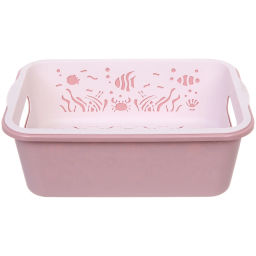 Цена за 2 шт. Дуршлаг пластиковый "SEGRETO" Аквариум 27*19*10см пыльная роза