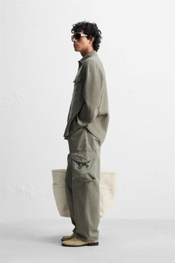 100% LINEN OVERSHIRT - Zara фото 12