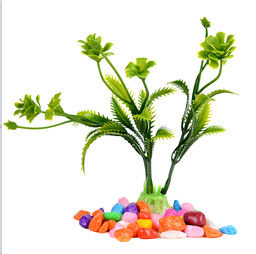 Водоросли c камнями 12 см Острые листья, цветы / KW-2760 /уп 24/480/705005