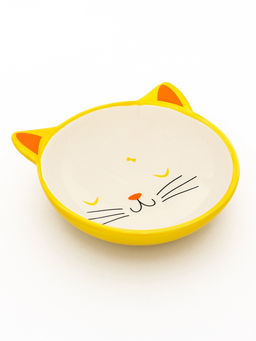 Миска керамическая Кошачья мордочка 200 мл - 1646.5 см, желтая/белая - Пижон фото 3