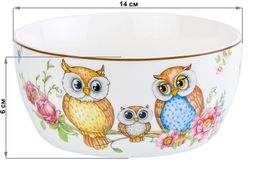 Салатник 14*14*6 см 600 мл Совушки NEW BONE CHINA - Elan gallery фото 2