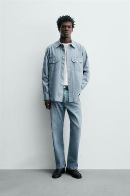 JEANS STRAIGHT ANKLE FIT ALGOD?N - LYOCELL / Azul claro