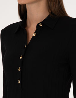 Siyah Slim Fit _rme Bluz - Pierre cardin фото 7