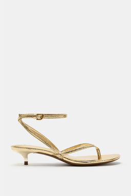 SANDALIA KITTEN EFECTO METALIZADO / Oro - Zara фото 3