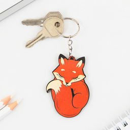 Цена за 2 шт. Брелок для ключей деревянный «Лиса», 5×6 см