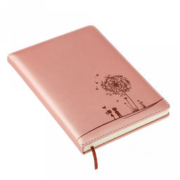 Ежедневник недатированный 14,2х21см "Одуванчик" 112 листов, в линейку, сшитый внутренний блок, с закладкой, обложка кожзам, отделочная строчка, тиснение золотом, цвет розовый перламутр (Китай)