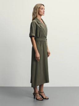 Платье миди из вискозы с поясом / Zarina  фото 4