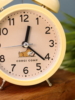 Часы-будильник "Corgi", yellow (13,5х10 см)