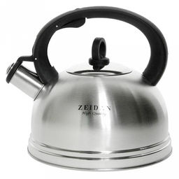 "Zeidan" Чайник из нержавеющей стали 2,5л, со свистком, фиксированная комбинированная ручка, курковый механизм, капсулированное индукционное дно, подарочная коробка (Китай) Подходит для всех видов плит, включая индукционную!