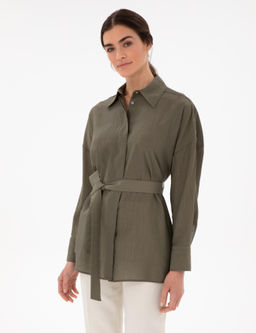 Haki Oversize Uzun Kollu G_mlek