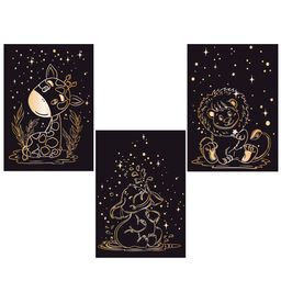 Hobbius GHPM-14 Набор для творчества Гравюра мини 10 x 15 см 1 х 3 шт Сафари (золото)