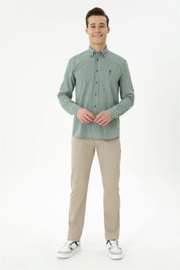 Мужская зеленая рубашка с длинным рукавом - U.s. polo assn фото 4