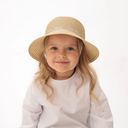Шляпа для девочки MINAKU «Зайка», размер 52, бежевая