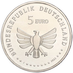 5 евро 2023 года J Германия Чудесный мир насекомых Полосатая красавка