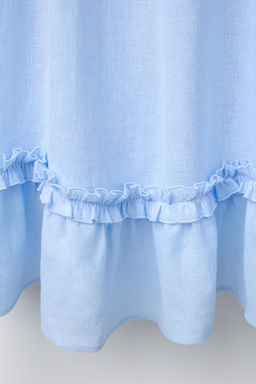 RUFFLED DRESS. 100% LINEN - Zara фото 4