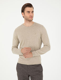 Kum Melanj Slim Fit Bisiklet Yaka Basic Triko Kazak - Pierre cardin фото 3