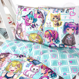 Постельное белье Лоли (поплин детский) 1,5 сп./Пододеяльник: 1 шт. - 215*145; Простыня: 1 шт. - 214*150; Наволочка: 2 шт. - 70*70; Поплин детский