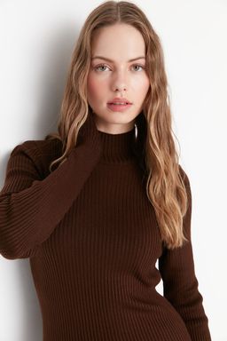 TRENDYOLMILLA Vizon Mini Triko Vucuda Oturan Elbise TWOAW23EL01389 фото 7