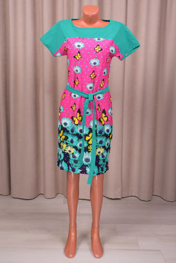 Платье трикотажное с поясом (210-22)