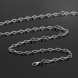 Цепочка с двумя карабинами, набор 5 шт., L=70 см, 7×5 мм, СМ-1935, цвет серебро