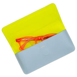 Итальянский кожаный футляр для очков DuDu серии Calais | лимонный