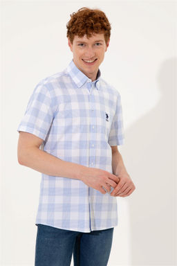 U. S. Polo Assn Мужская синяя рубашка с коротким рукавом - U.s. polo assn фото 9