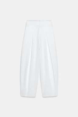PANTAL?N BALLOON PLIEGUES / Blanco