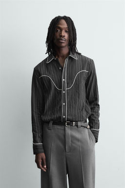 WESTERN SHIRT WITH PIPING - Zara фото 10