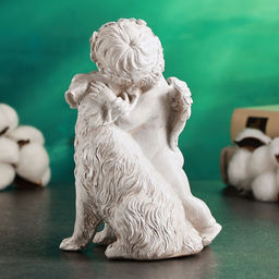Фигурка полистоун «Ангелочек с собакой», 17×12×10 см