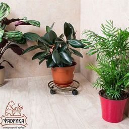 Подставка для цветов 12-004 напольная на колесах - Фабрика интерьерной ковки фото 4