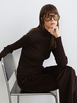 Yar?m Bal?k?? Yaka Kad?n Triko Kazak