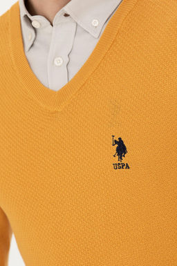 Мужской горчичный базовый свитер Неожиданная скидка в корзине - U.s. polo assn фото 14