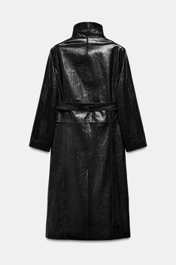 TRENCH PIEL100% HOMBRERAS ZW COLLECTION LIMITED EDITION / Negro - Zara фото 11