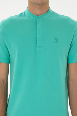 Erkek Regular Fit Hakim Yaka Mint Ti__rt