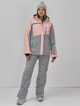Гоннолыжная куртка женская зимняя персикового цвета 709P - Chunmai фото 9