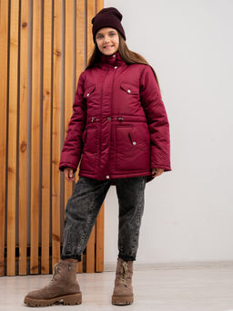 Парка зимняя "Южеал" для девочки бордо