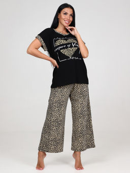 528 ПИЖАМА (брюки) (Молочный/леопард) - А-дина фото 2