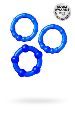 Набор колец TOYFA A-toys, TPE, синий, 3,5/3/2 см