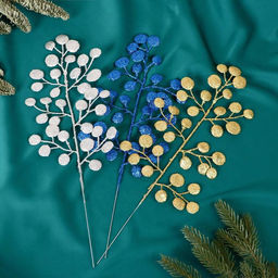 Цена за 10 шт. Декор блеск «Веточка с кружками», 16×27 см, МИКС