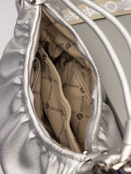 LACCOMA сумка Долорес-ЛЦ802-серебристый эко кожа хлопок  фото 11