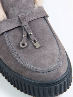 Ботинки 307.от11bl. серый замок замша/Мех