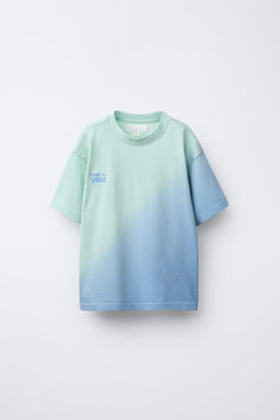 TIE-DYE T-SHIRT WITH EMBROIDERED SLOGAN