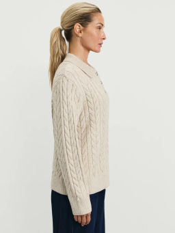 Джемпер с узором и воротником-поло / Zarina  фото 4