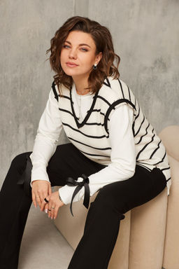 Жилет BegiModa 7017 Чёрно-белый фото 5