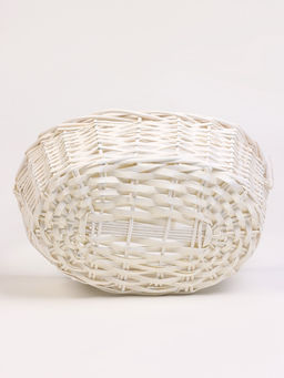 Корзина плетёная для хранения, ива, овальная, белая, набор 4 шт.